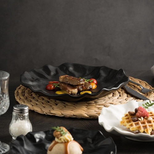 Ceramic Steak Plate Reusable Dessert Tray Tableware Storage Dish Bread - Picture 5 of 14