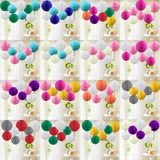 TtS 9 Mixed Paper Honeycomb Balls Lantern Pompom Wedding Party Decor 17 Colors