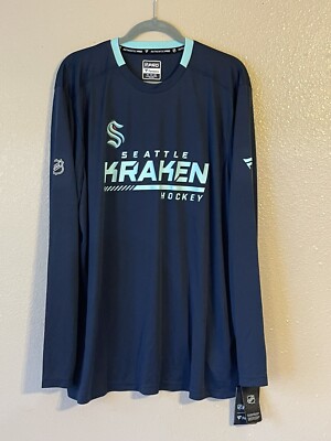 Men s 2XL NWT Seattle Kraken Fanatics Authentic Pro Long Sleeve Shirt