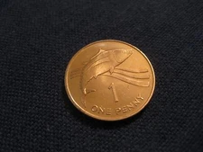 1997  St. Helena and Ascension Islands 1  Cent Coin  TUNA fish world coins