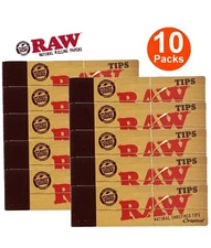 RAW Rolling Tips Unrefined Filter Tips - 10 Packs of 50 - FREE SHIPPING