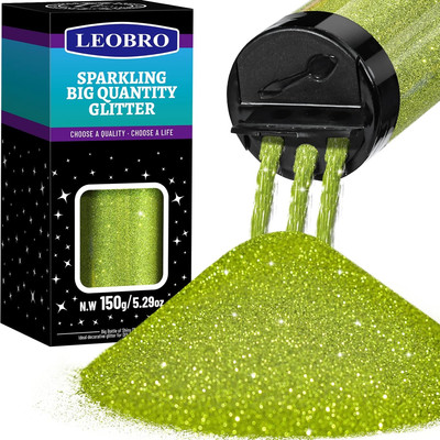 Green Glitter, 150G/5.29Oz Extra Fine Glitter for St Patricks Day Decor, Glitter