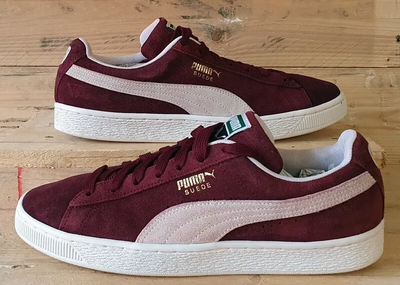 Puma Suede Classic Low Trainers 352634 75 Burgundy White UK8.5 US9.5 EU42.5