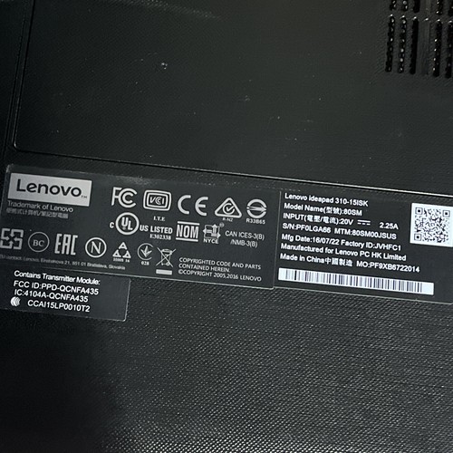 LENOVO IDEAPAD 310-15ISK I7 8GB RAM NO HD ; - Picture 6 of 6