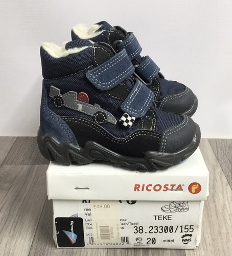 Ricosta Pepino Teke Blue Leather Toddler Boys Boots NEW IN BOX £48 - UK 4 EUR 20 - 第 1/5 張圖片