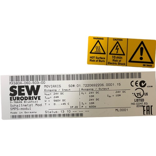 SEW Eurodrive MOVIAXIS MXS80A-060-503-00 Schaltnetzmodul - Photo 4 sur 6