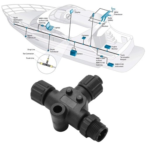 Easy Install 3 Port T Connector Equipment Connector for Matsutec NMEA2000 - Zdjęcie 6 z 8