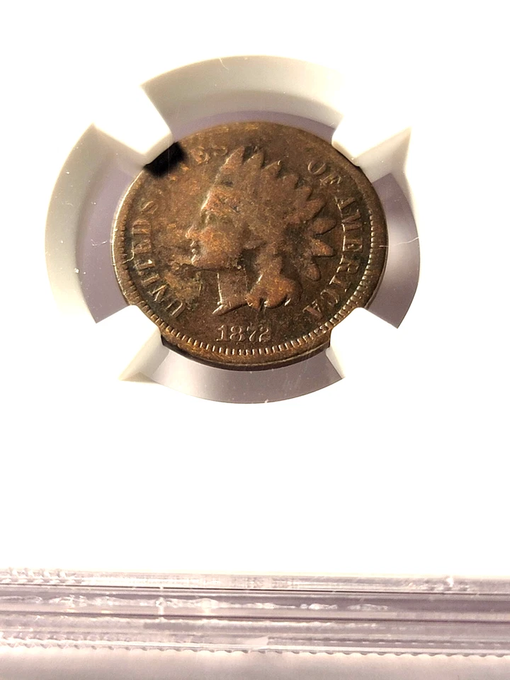 1872 Indian head cent.     Good 4 graded by Numismatic Guaranty Corporation. - Image 3 of 4