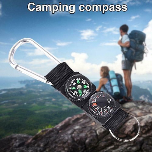 Compass Thermometer Carabiner Tactical Survival Belt Key Outdoor γχ Hiking N0V7 - Picture 4 of 11