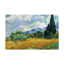 Vincent Van Gogh Wheat Field with Cypresses Landscape Painting Poster Art Print