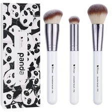 Makeup Brushes 3Pcs Foundation Contour Brush& Concealer Brush& Blusher Brush Fac