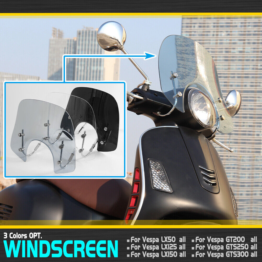 Windshield Windscreen for Piaggio Vespa LX 50 125 50 GT 200 GTS