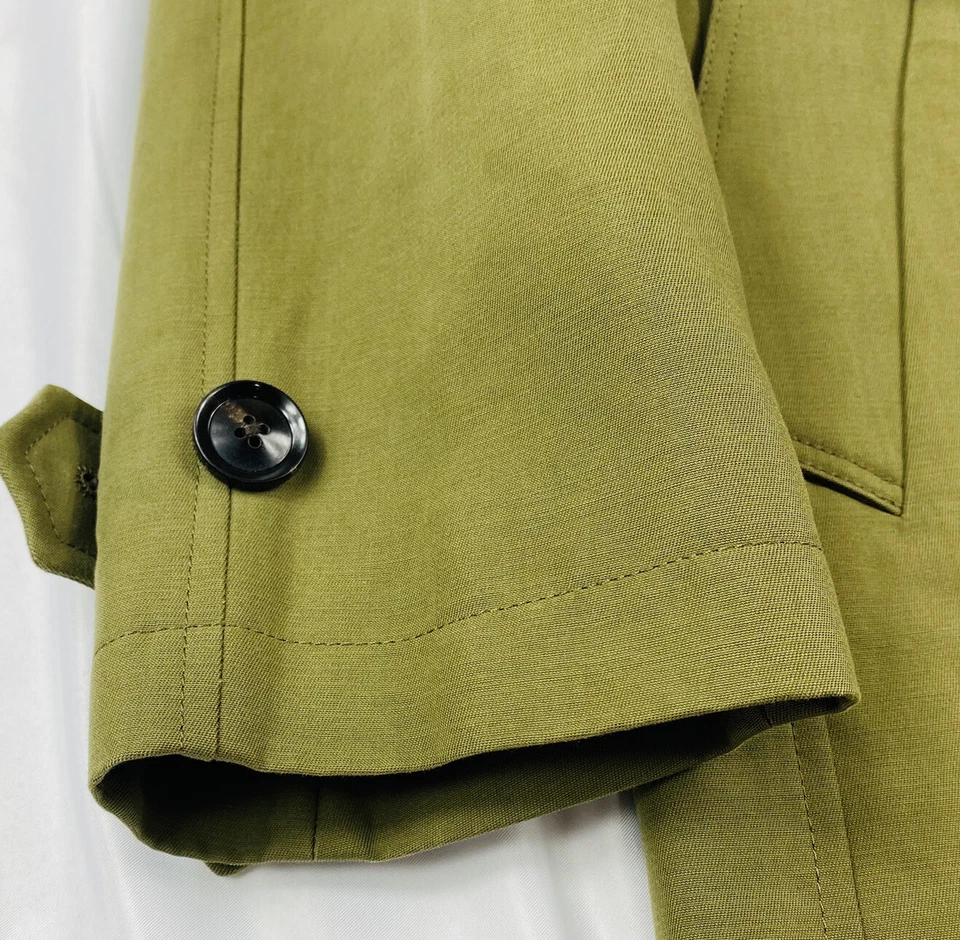 Hardy Amies оливковый хлопок подпоясанный Тренч размер мужской 42R новый с ярлыками - Изображение 2 из 4