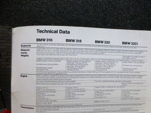 1976 - BMW 316, 318, 320, 320i - Original SALES BROCHURE - - Picture 8 of 9
