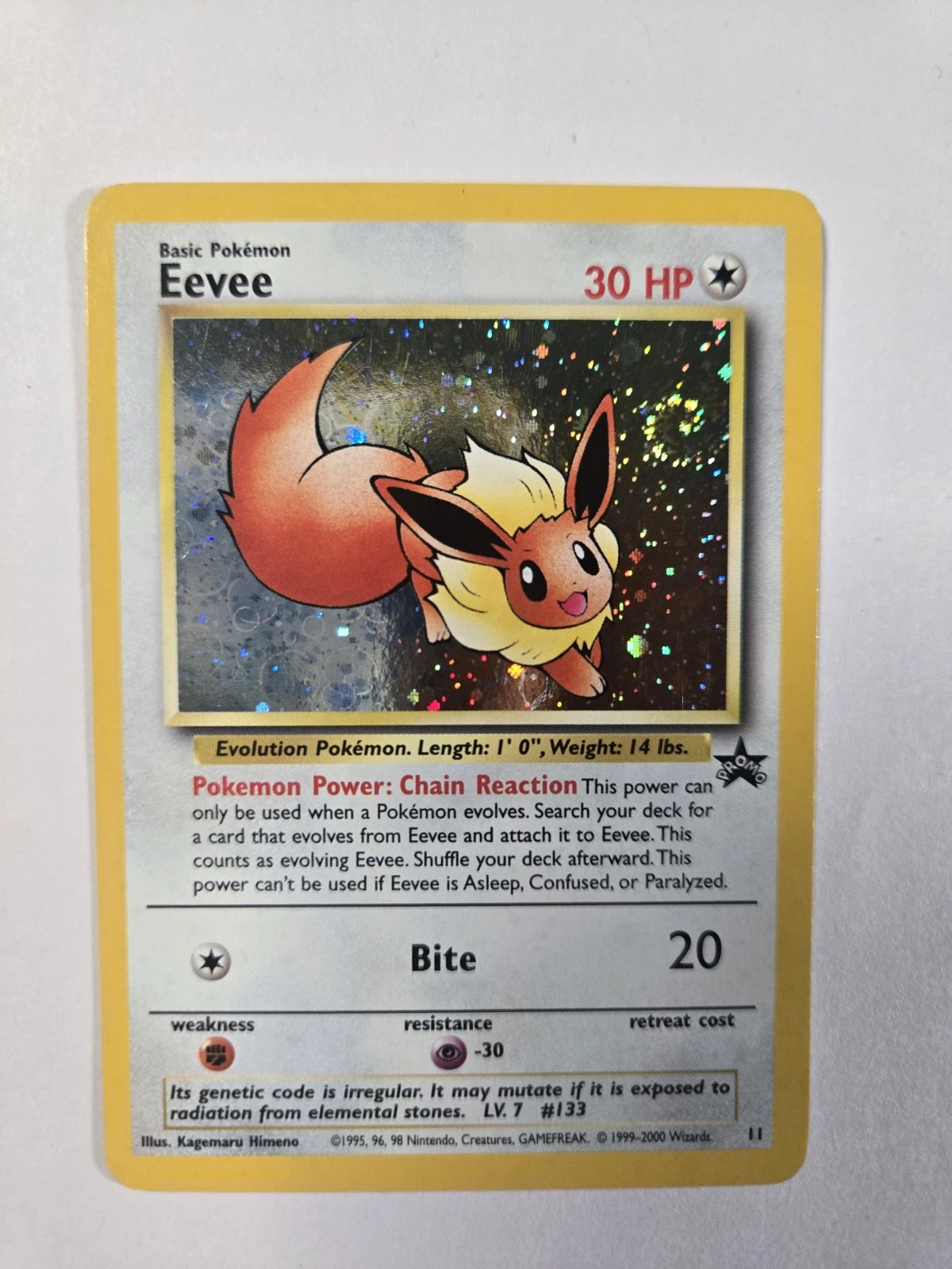 SWIRL Pokémon Eevee #11 TCG Holo Black Star Promo Card Wizards