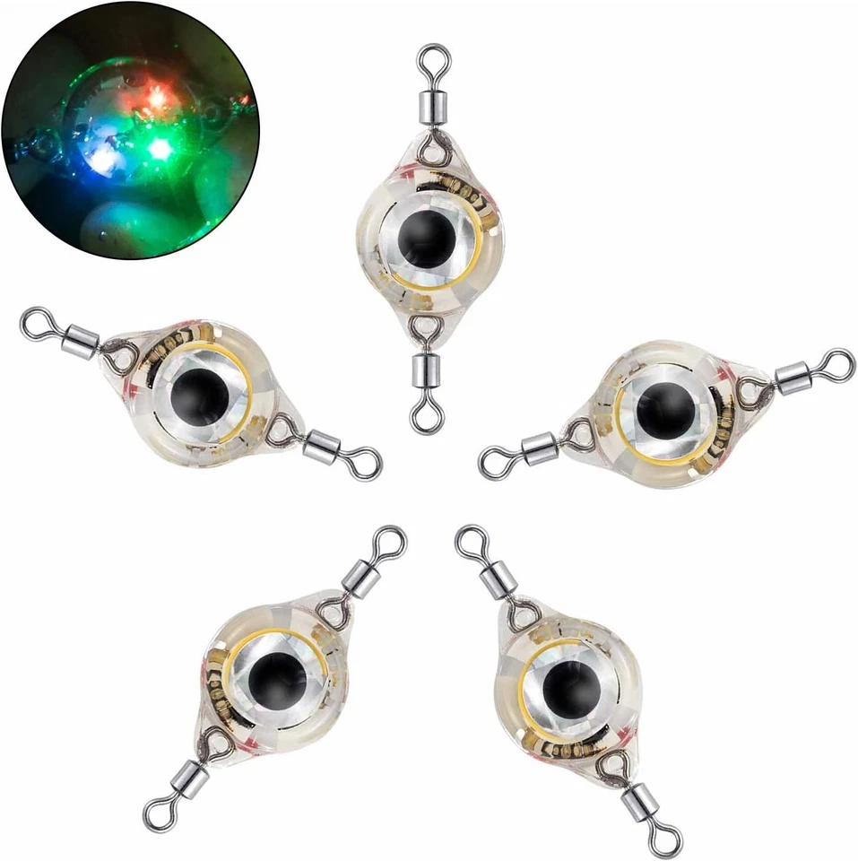 Surtido de señuelos de pesca LED cucharas de caída profunda luces intermitentes submarinas arrastre Foto 3 de 4