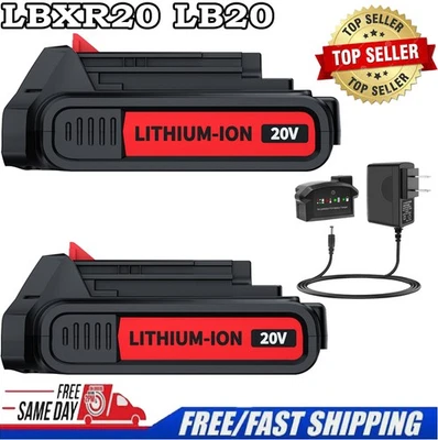 20V for Black&Decker 20 Volt MAX 3.8Ah Lithium Battery/Charger LBXR20 LB20 LBX20