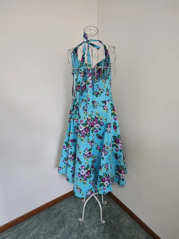 Hell bunny Vixen UK 14 NWT Dress Floral Retro Pinup - image 3 of 4