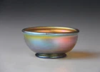 LCT TIFFANY FAVRILE GOLD ROUND FOOTED SALT - HTF SHAPE! RARE!