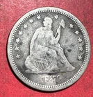 1876S US Seated LIBERTY SILVER Quarter! "San Francisco" Mint! FINE Details!