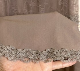 La Perla Lace Sheer Chemise Slip Lingerie Stretch Nylon Spandex Taupe Italy