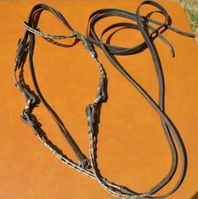 Western Leather Headstall and Reins - Lots of Silver - LOOK