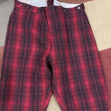 Vintage 1953 Woolrich Red  Black Buffalo Plaid Wool Hunting Pants Size 40