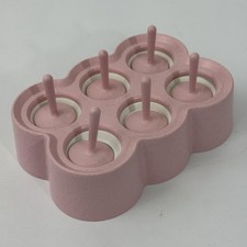 Pink Silicone Mini Round Popsicle Mold with 6 Sticks Ice Pop Maker