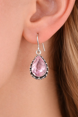 Natural Morganite Gemstone 925 Sterling Silver Dainty Earrings Handmade Jewelry