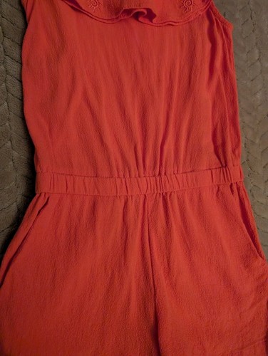 KATE SPADE Girl 7 Red Orange Jumpsuit Shirt Top Shorts Cute Festive Versatile - Picture 5 of 6