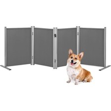 4 Panel Indoor Foldable Dog Fence Freestanding Dog Gate Stairs Hallways/Doorways