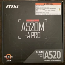 MSI A520M-A PRO V1 Gaming Motherboard AMD Ryzen 5000 AM4 DDR4 PCIe Micro-ATX