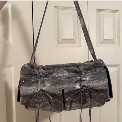 Acne Studios Metallic Silver/Gray Small Multipocket Bag, Dirty Snow 