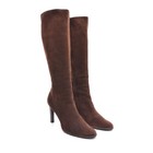 Ladies Ralph Lauren Collection Zip Knee Boots 10.5 B Brown Suede High Heel Shoes