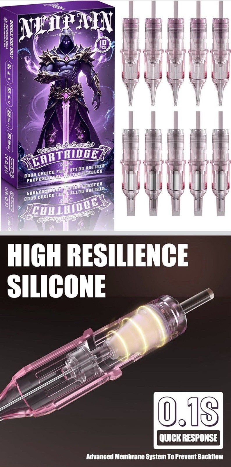 Wireless Tattoo Machine Pen Set, 1.47 in, 2400mAh, Dotting & Memory Function