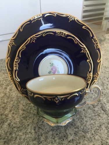 Weimarer Porzellan „Echt Kobalt Blau“ Kaffeegedeck, Goldverzierung, Weimar - Bild 13 von 13