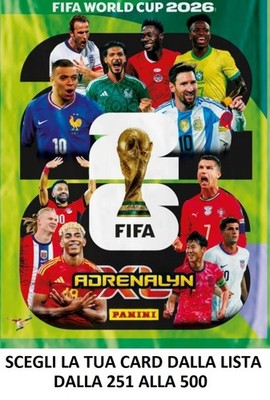 PANINI ADRENALYN XL FIFA WORLD CUP 2026 CARD FROM 251/500 CHOOSE FROM LIST