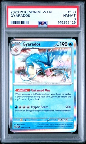 2023 POKEMON MEW EN-151 #130 GYARADOS PSA 8