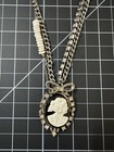 handmade Metal Multi Strand Rhinestone Cameo Jasper Pendant Necklaces — photo 10