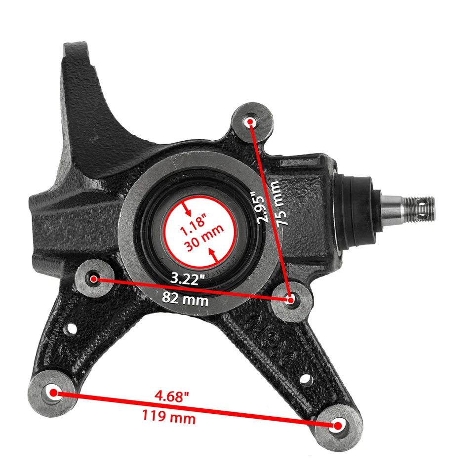 Volante delantero izquierdo derecho nudillo para Honda TRX420FM Rancher 420 2007-2013 Foto 2 de 4
