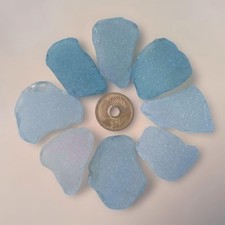 Genuine Sea Glass Blue Craft Art Supply Naturally Frosted Beachcombed in Japan