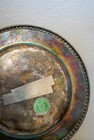 Wm. Rogers Silverplate Round Serving Tray/Platter Floral Engraved Beaded Rim — photo 3