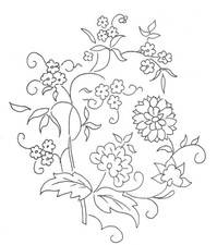 Embroidery Transfer Iron On Flower Floral Arrangement Posy Garden 11 x 9 cm