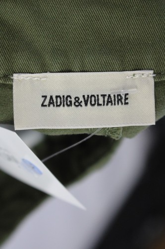 Zadig & Voltaire Boys Cotton ZV Embroidery Frayed Hem Shorts Olive Green Size 12 - Picture 3 of 5