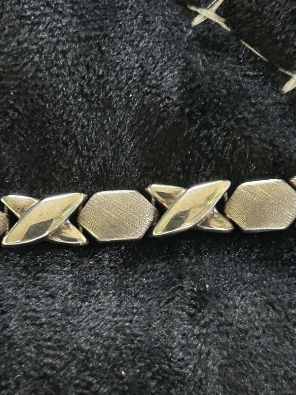 Vintage Sterling Silver 925 Solid XOXO Kisses Chain Necklace 5.8mm - 17” - 20.2g