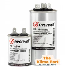 Dual Run Capacitor 370/440v AC HVAC Motor Start Run Universal 25+5 to 80+7.5 µF