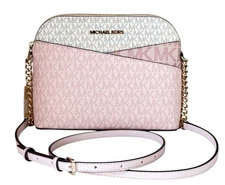 Michael Kors Jet Set Travel MD Dome Crossbody Bag MK Color-Block Pink Multi