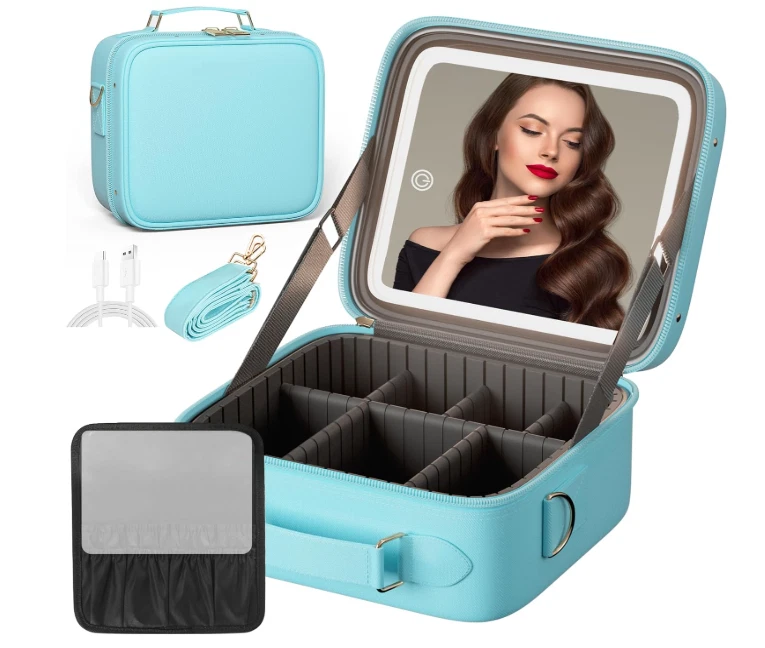 Makeup Bag with Mirror, Travel Makeup Bag with LED Mirror, Cosmetics Organizer
Opens in a new window