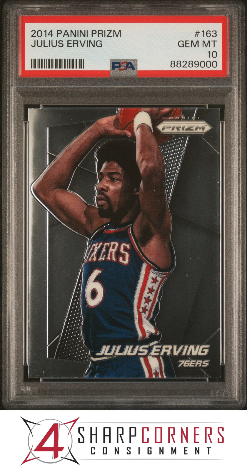 2014 PANINI PRIZM #163 JULIUS ERVING HOF POP 1 PSA 10 K3947506-000