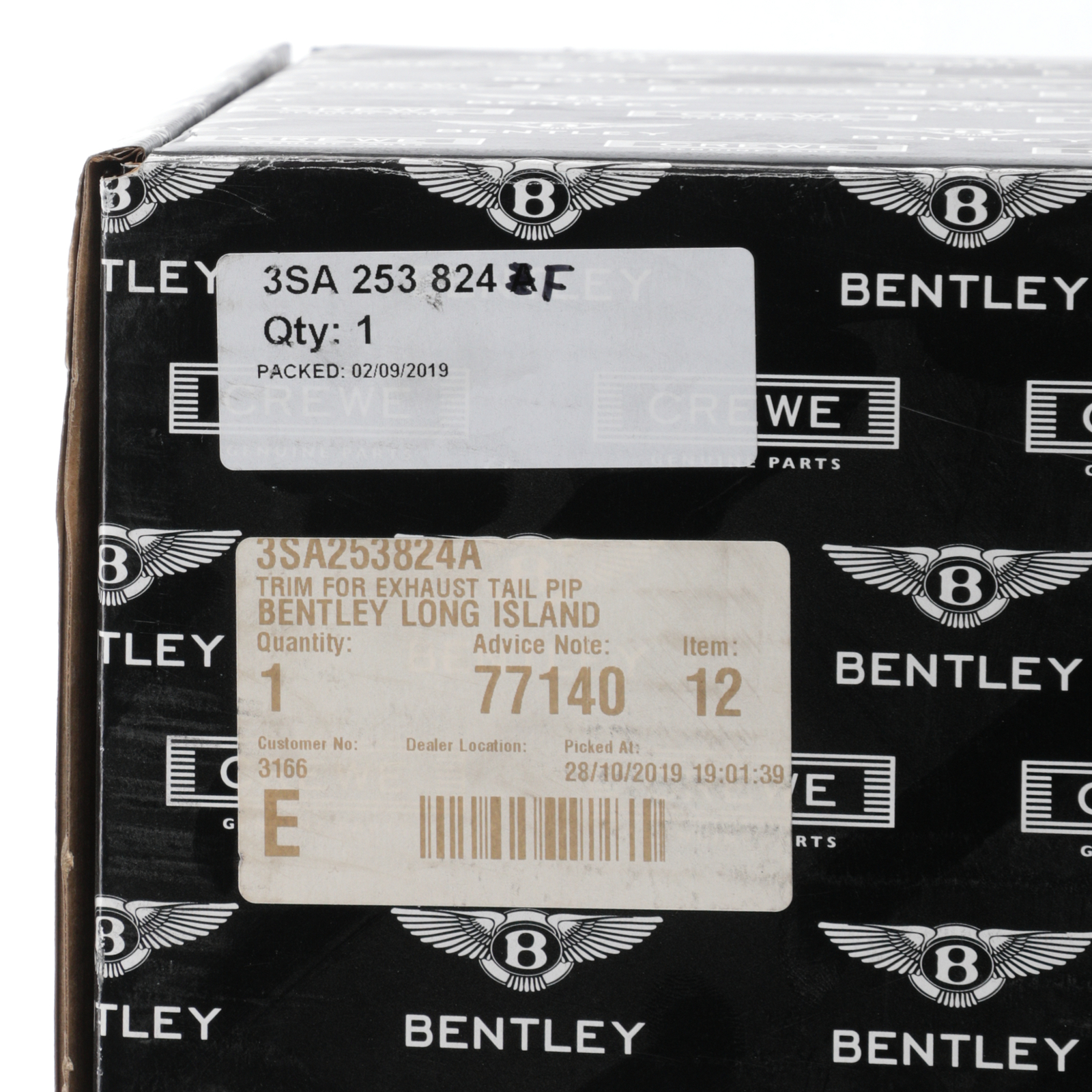 GENUINE BENTLEY Continental GT 2020-2022 Exhaust Pipe Tip 3SA253824F